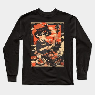 Barbecue Boy Japanese Food 90s Long Sleeve T-Shirt